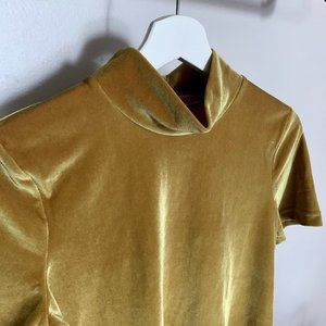 Madewell Velvet Mock Neck Shirt Size Small